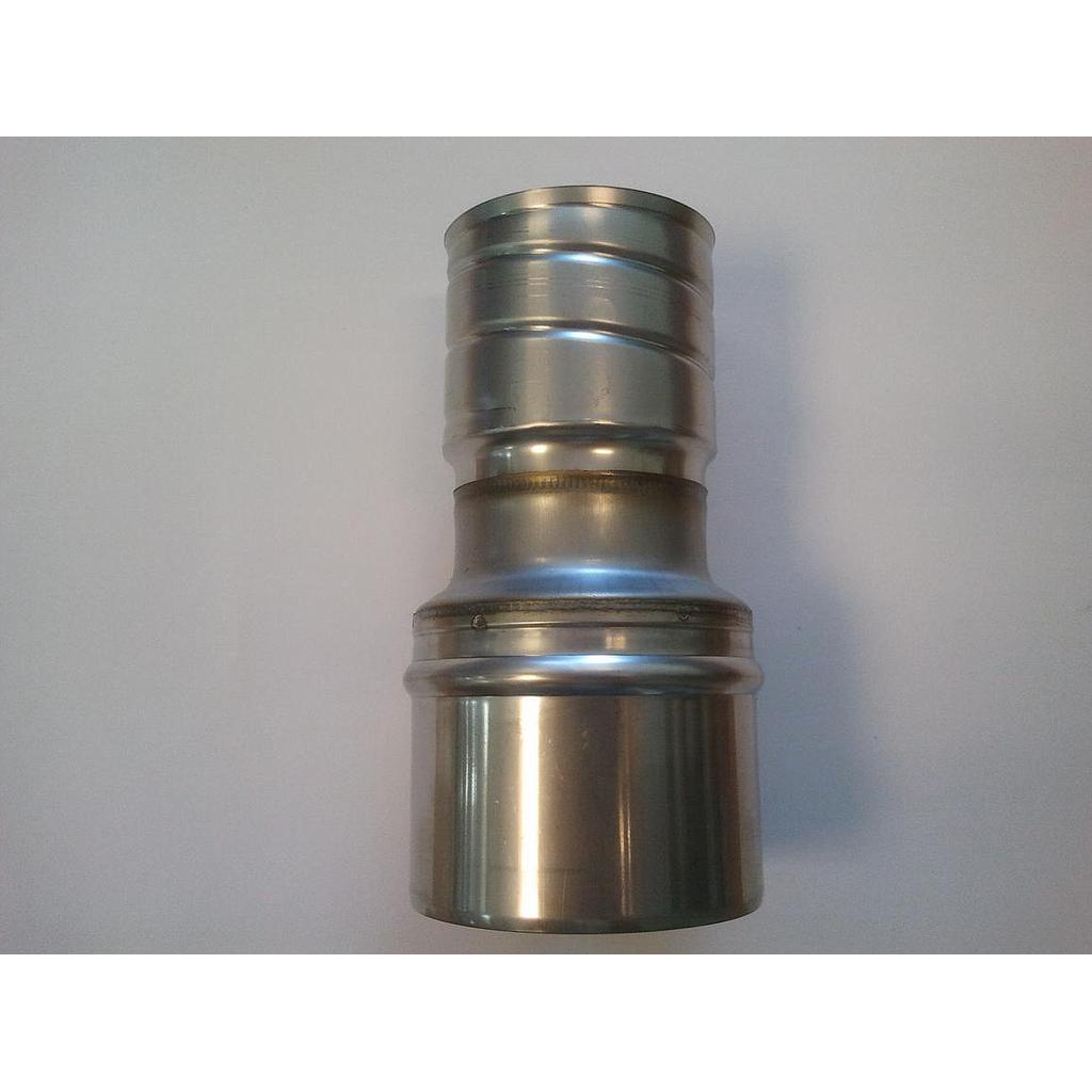 22234  NorFlex rookgasafvoer koppel verloopstuk starre buis diameter  100mm spie - diameter  100mm flexibel (ottoseal gebruiken)